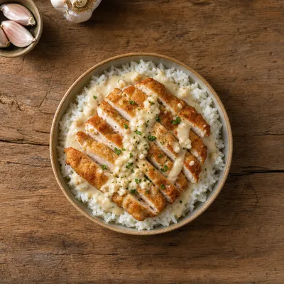 Creamy Garlic Chicken Rice Bowls - ready to serve