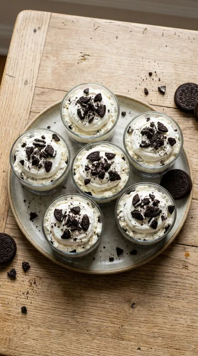 Oreo No-Bake Cheesecake Cups - cooking process