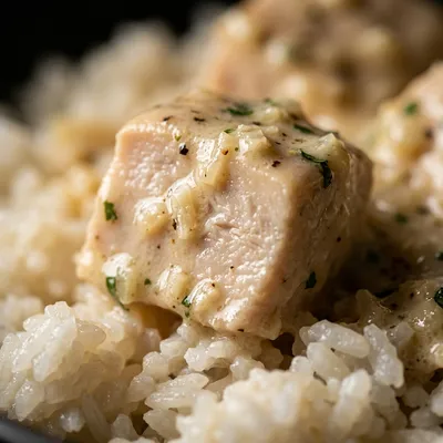 Creamy Garlic Chicken Rice Bowls - ingredients preparation