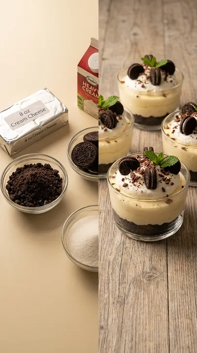 Oreo No-Bake Cheesecake Cups - ready to serve