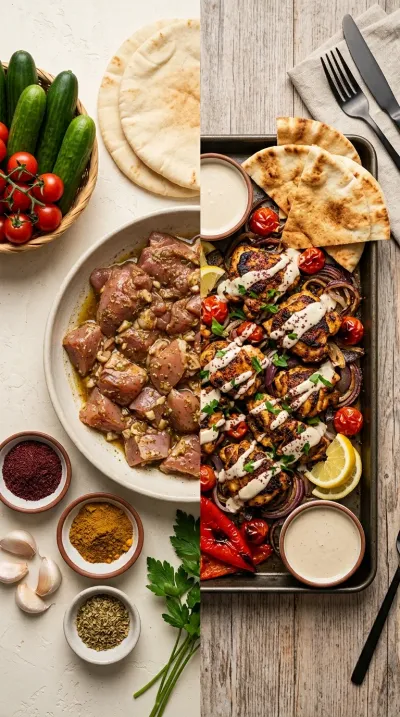 Sheet Pan Chicken Shawarma Recipe - ready to serve