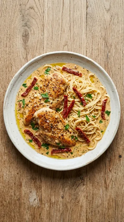 Marry Me Chicken: Creamy Sun‑Dried Tomato Skillet - cooking process