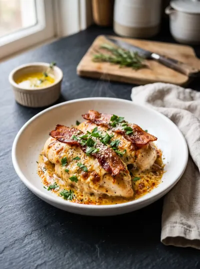 Baked Chicken Breast with Cream Cheese & Turkey Bacon