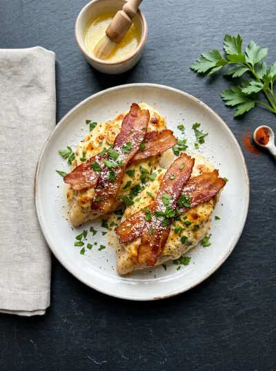 Baked Chicken Breast with Cream Cheese & Turkey Bacon - ingredients preparation