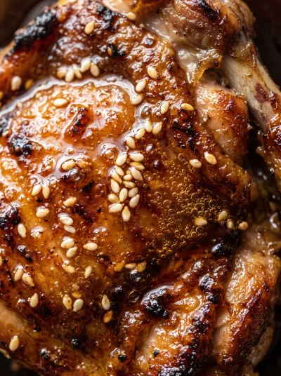 Honey Garlic Chicken Thighs – Quick & Easy Dinner - cooking process