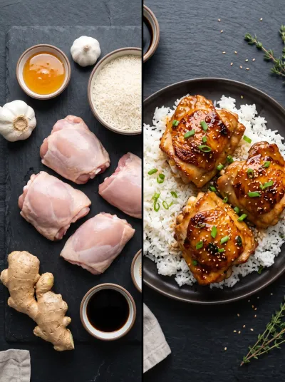 Honey Garlic Chicken Thighs – Quick & Easy Dinner - ready to serve