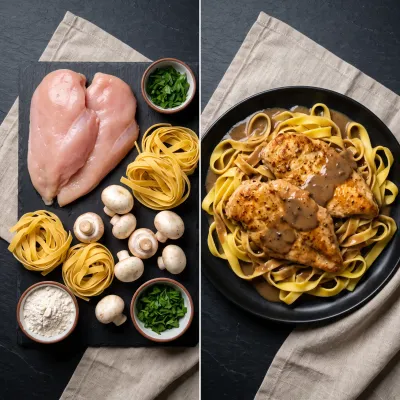 Super Easy Chicken Marsala - cooking process