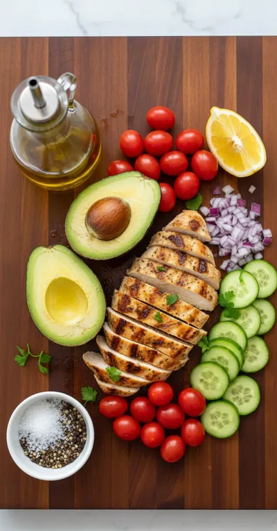 Healthy Avocado Chicken Salad - cooking process