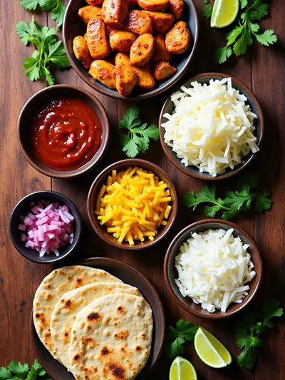 Easy BBQ Chicken Flatbread - ingredients preparation