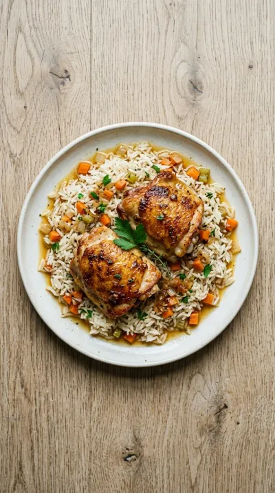 Chicken Thighs and Rice – Quick & Easy Dinner - cooking process