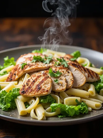 20-Minute Chicken Caesar Pasta Salad