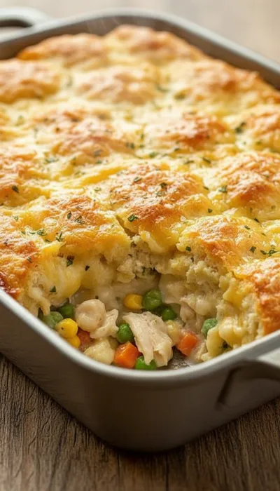 Easy Chicken Cobbler Dinner Casserole