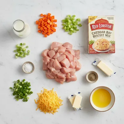 Easy Chicken Cobbler Dinner Casserole - cooking process