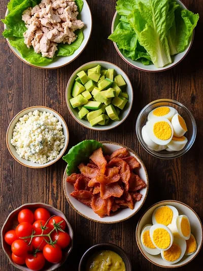 Cobb Salad Recipe – High-Protein Quick Meal - ingredients preparation