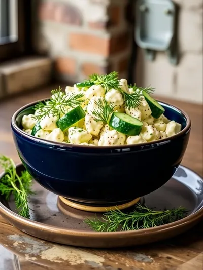 Creamy German Cucumber Salad – Quick & Easy Snack - ready to serve