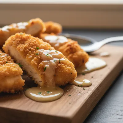 Crispy Parmesan Chicken with Garlic Sauce
