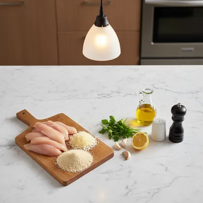 Crispy Parmesan Chicken with Garlic Sauce - cooking process