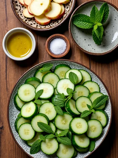 Cucumber Apple Salad - ingredients preparation