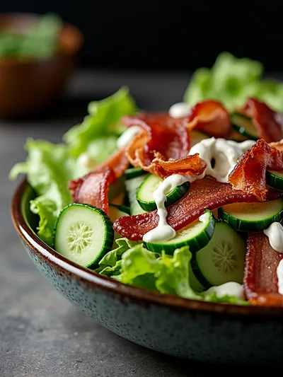 Cucumber Ranch Salad With Turkey Bacon