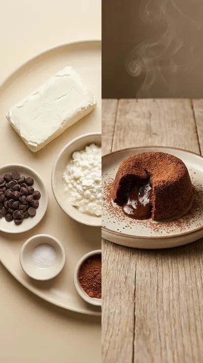 Cottage Cheese Lava Cake With Chocolate Protein - ready to serve