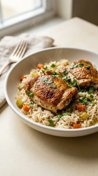 Chicken Thighs and Rice – Quick & Easy Dinner