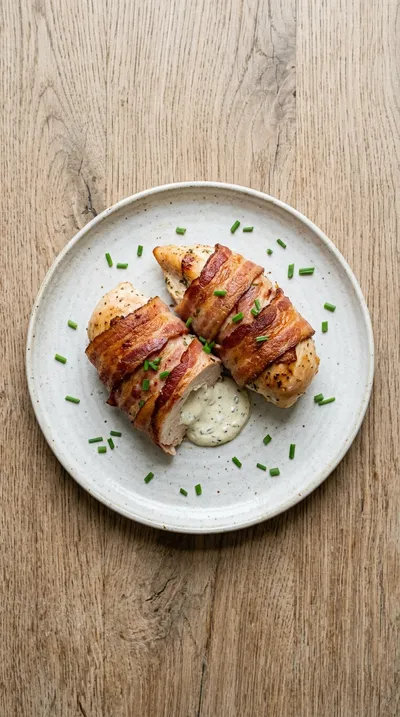 Baked Chicken Breast with Cream Cheese & Turkey Bacon - cooking process