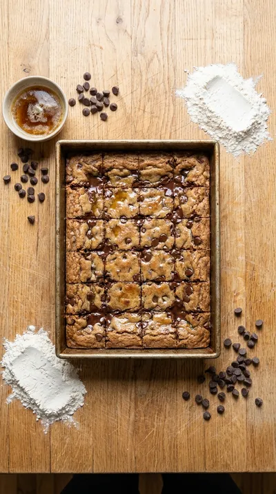 Chewy Chocolate Chip Cookie Bars - cooking process