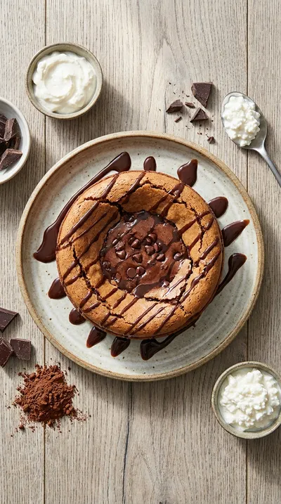 Cottage Cheese Lava Cake With Chocolate Protein - cooking process