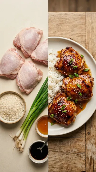 Baked Honey Soy Chicken Thighs - ready to serve