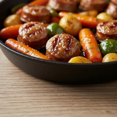 Honey Garlic Beef Sausage & Veggies One-Pan