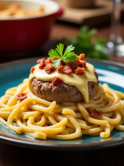Loaded Turkey Bacon Cheeseburger Pasta - cooking process
