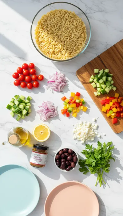 Orzo Pasta Salad Recipe - cooking process