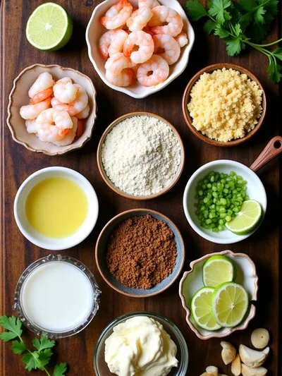 Shrimp Fritters With Lime Mayonnaise - ingredients preparation