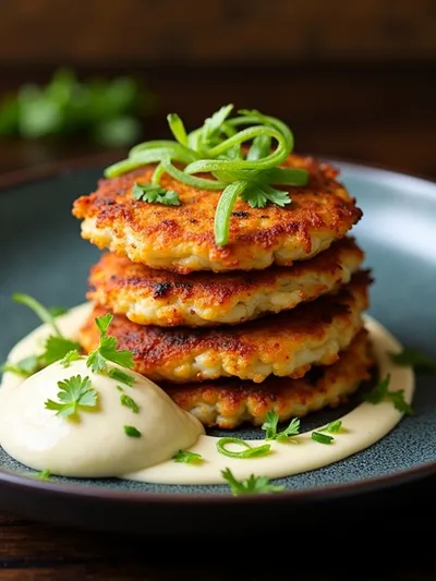 Shrimp Fritters With Lime Mayonnaise - ready to serve