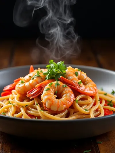 Spicy Garlic Shrimp Pasta